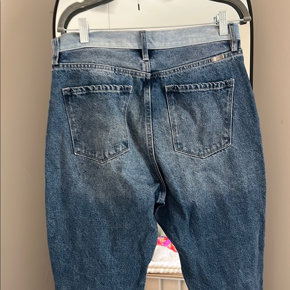 KanCan Blue Straight Leg Jeans with Striking Two-Tone Design - Picture 8 of 11